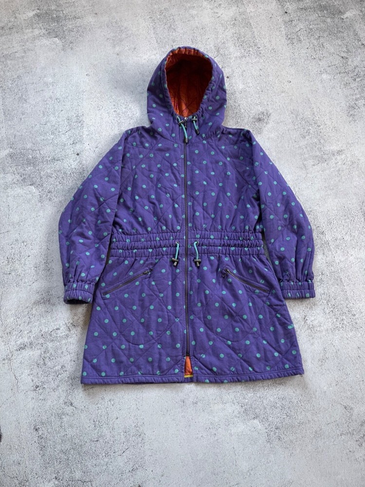 GUDRUN SJODEN Parka Hooded Jacket Polka Dot Women's Size S