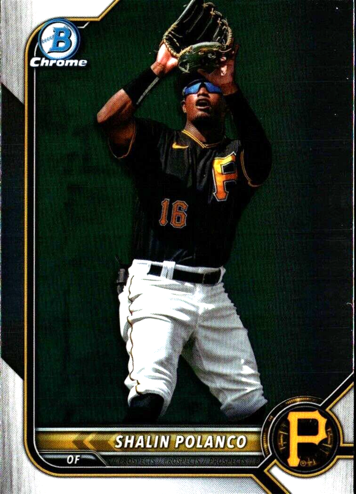 SHALIN POLANCO ROOKIE BOWMAN CHROME RC CARD #BDC-162 2022 MLB PITTSBURGH PIRATES