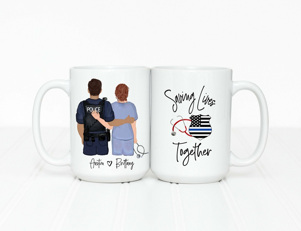 Police Officer Gifts Police Wife Police And Nurse Mug Police Coffee Mug Police