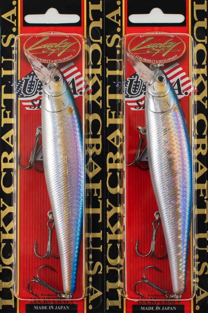 (LOT OF 2) LUCKY CRAFT POINTER 128SP 1OZ PT128SP-270 MS AMERICAN SHAD L8349