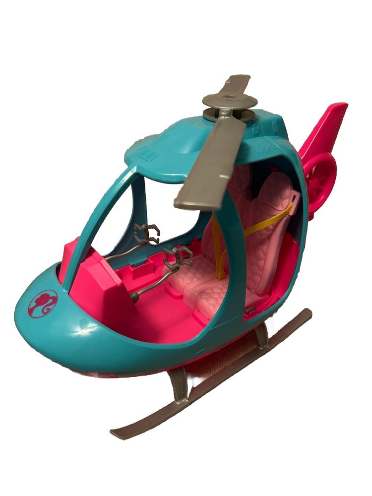 2018 Blue And Pink Barbie Helicopter Mattel 2 Seats FWY29