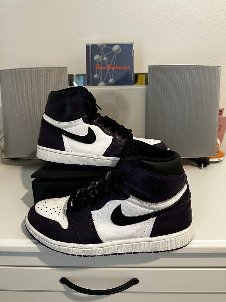 Air Jordan 1 Men's Size 8.5 Retro High OG Court Purple Sneakers 555088-500