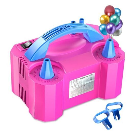 Electric Air Balloon Pump, Portable Dual Nozzle Electric Balloon
