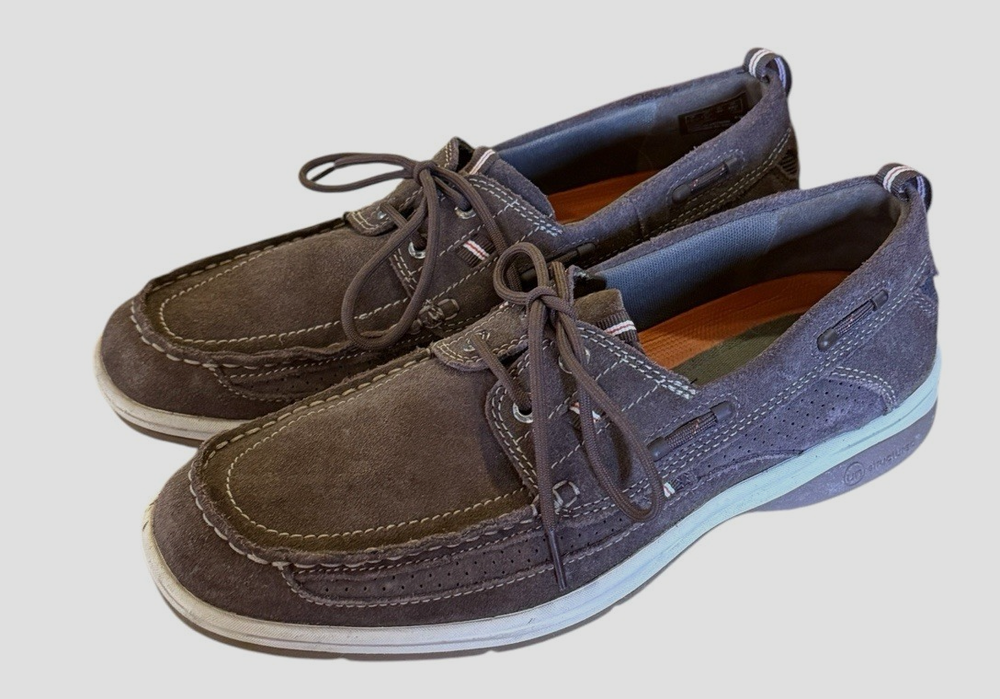 Clark's Men's Brown Leather Boat Shoes Casual Lace Up Size 11.5