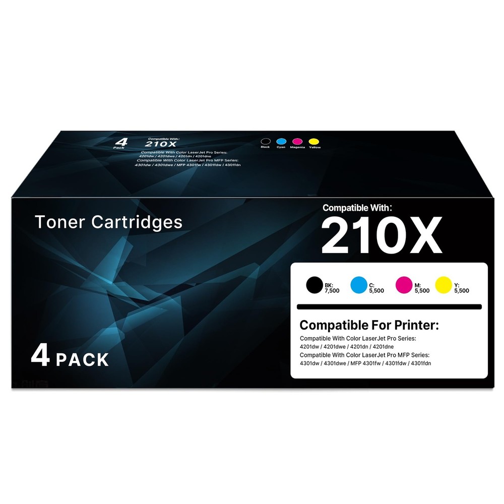 210X Toner Cartridges 4 Pack: Replacement for HP 210A Toner Cartridges - for ...