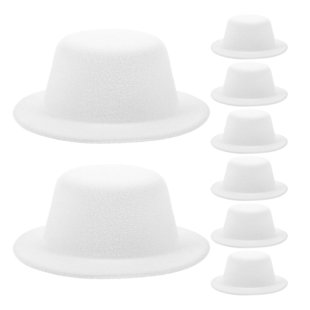 8 Pcs Handmade Hat Accessories Mini Christmas Miniature Top Party Doll Craft