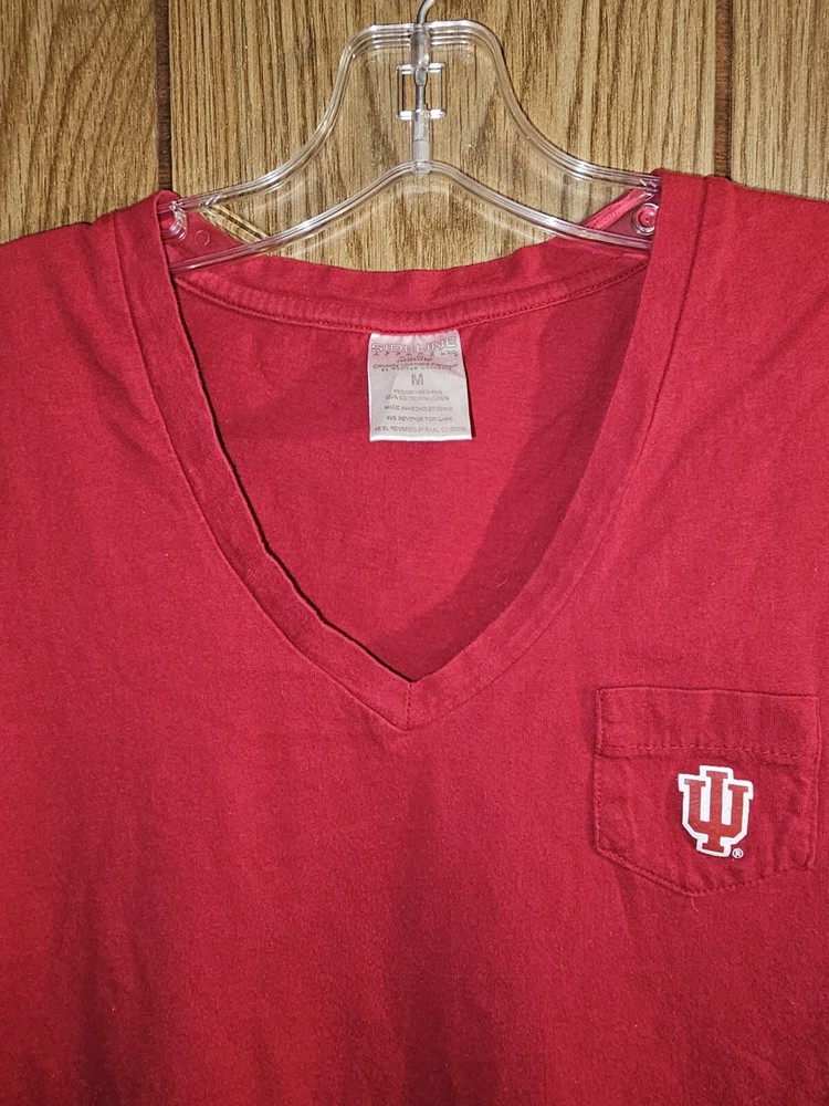 Indiana University Vintage Red Logo Tshirt NCAA Womens Medium  