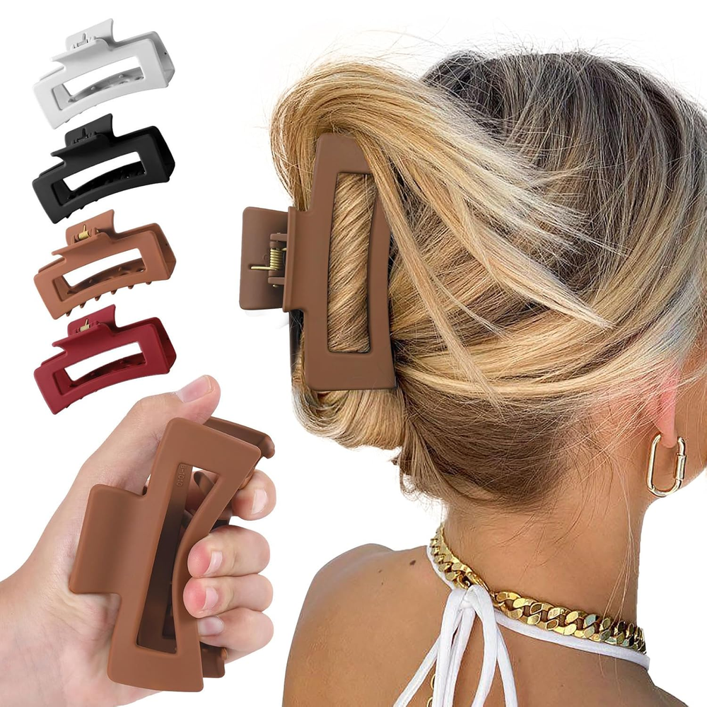 4Pcs Cloud Claw Clips for Women, 4.2 Inch Non-Slip Strong Hold Hair Claws, Unbre