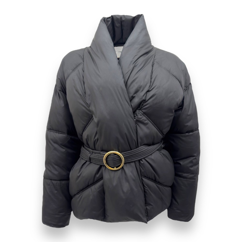 FRAME BELTED WRAP PUFFER JACKET BLACK M RRP£350