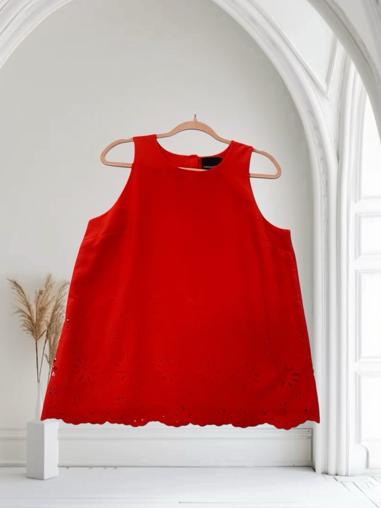 Cynthia Rowley Floral Laser Cut Out Sleeveless Top Women’s Size Medium