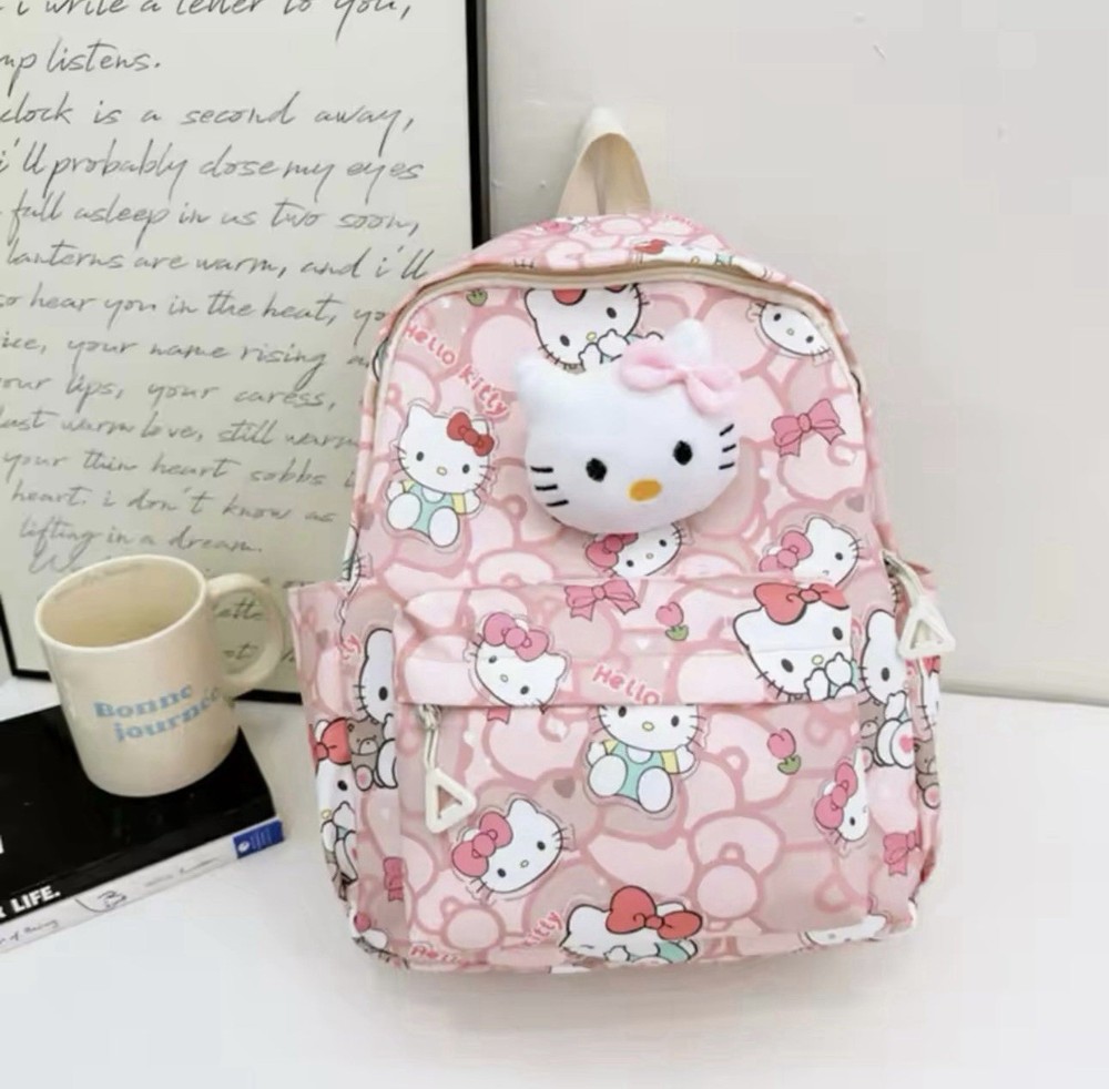 Cute Hello Kitty Backpack With Adjustable Shoulder Strap For School