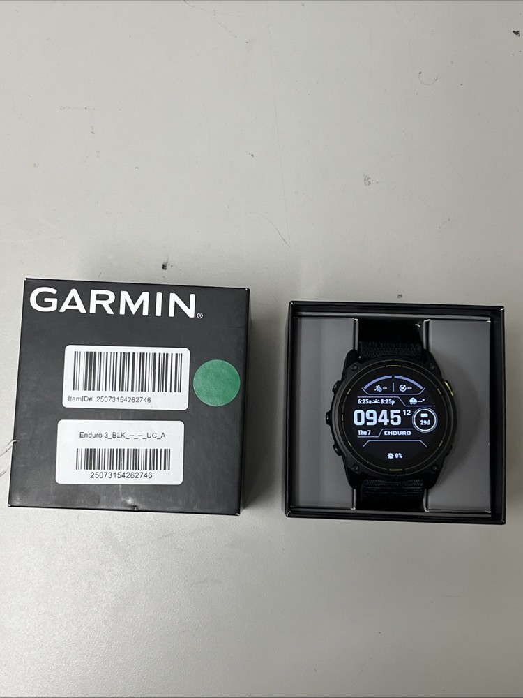 Garmin Enduro 3 Sapphire Solar 51mm Titanium GPS Smartwatch Black Excellent Condition