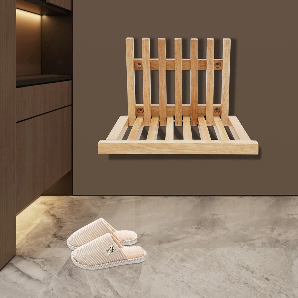 Modern Wall-Mount Shower Seat Bench L-Shaped Folding Stool Chair 16x13.4