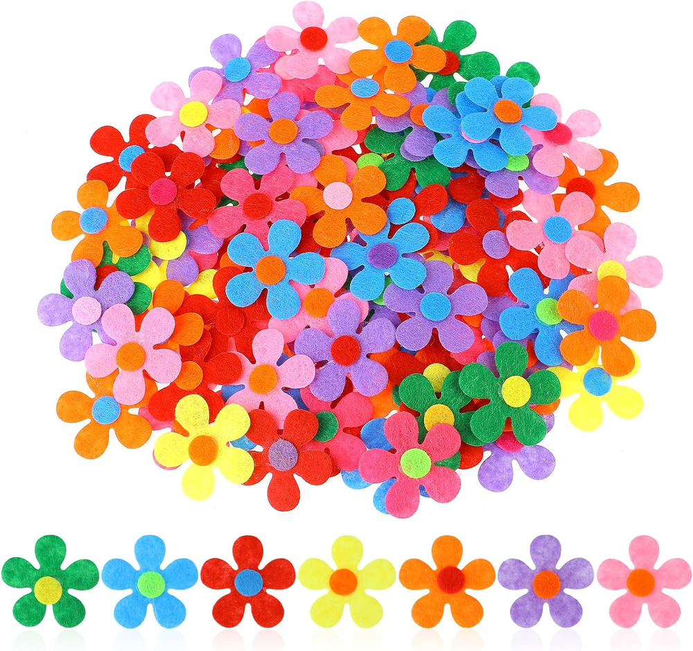 100 Pcs Felt Flowers for Crafts Felt Flower Kit 2.8Cm/1.1Inch Fabric Flower for