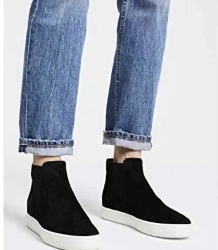 Vince Newlyn Black High Top Suede Sneakers Size 9