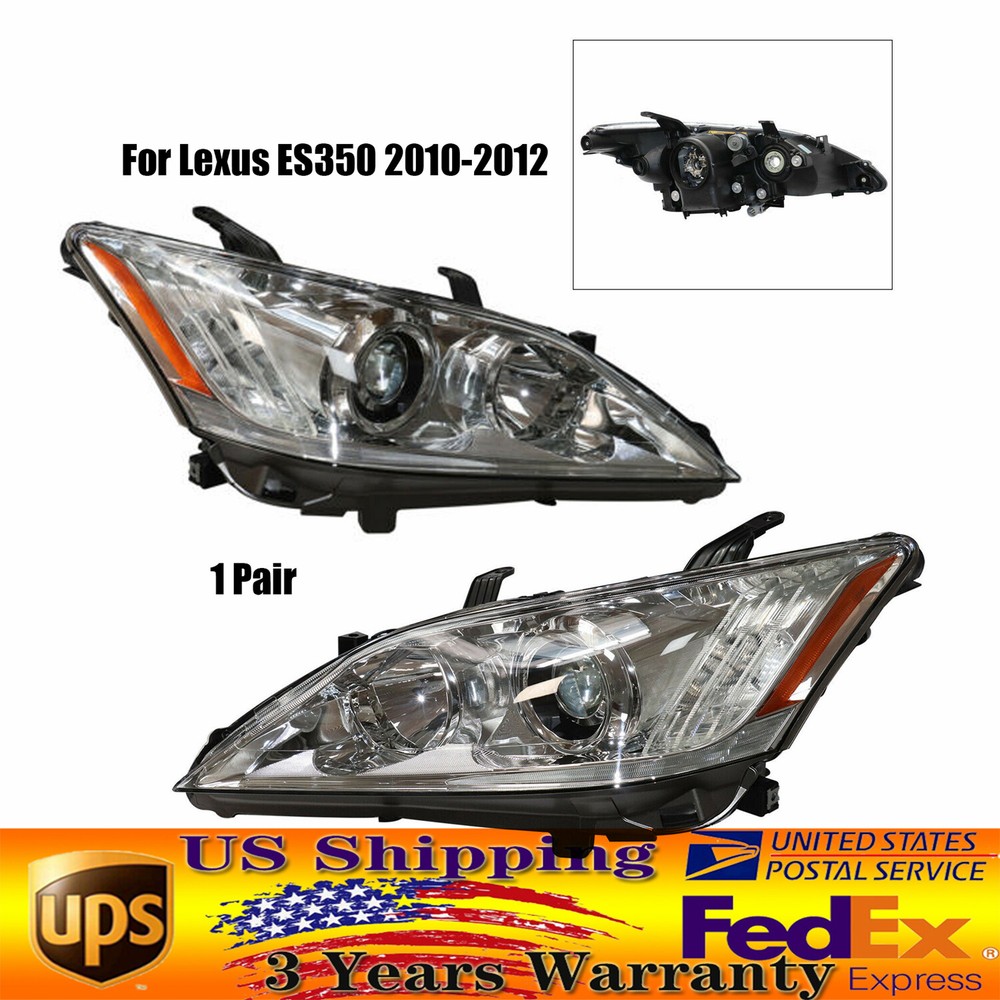 Left & Right Xenon Headlights HID Headlamps For Lexus ES350 2010 2011 2012