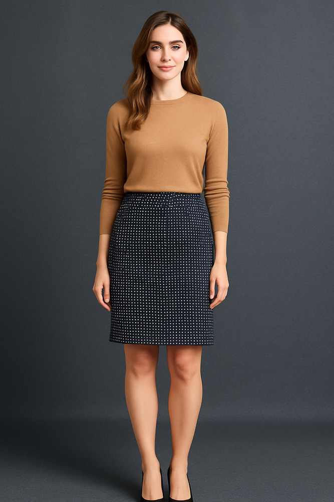 Ann Taylor Women's Size 10 Navy Polka Dot Pencil Skirt – Classic Office & Casual