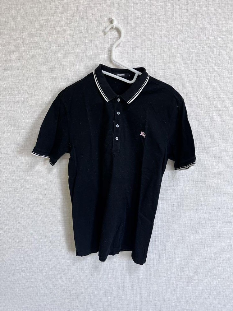 Burberry Black Label Polo shirt size 2 black F/S from Japan