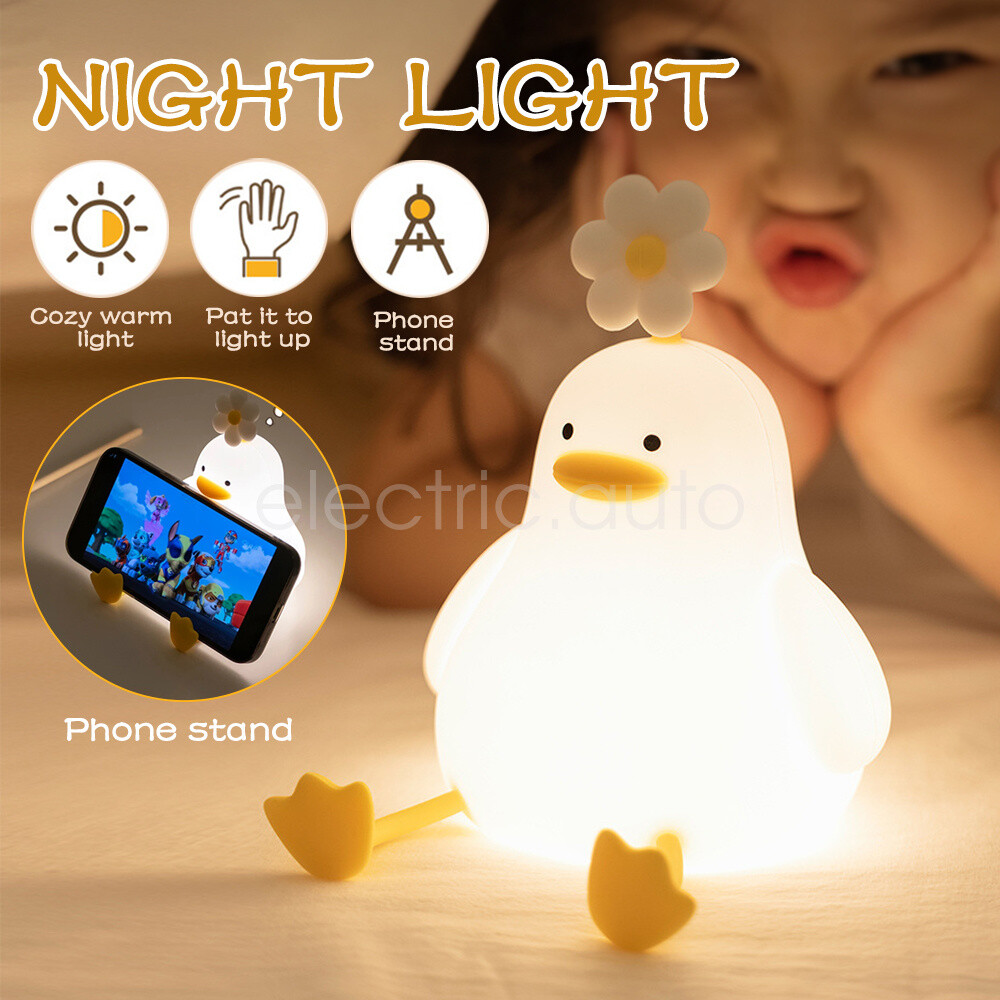 Dimmable Silicone Duck Night Light for Kids Bedroom Decor  