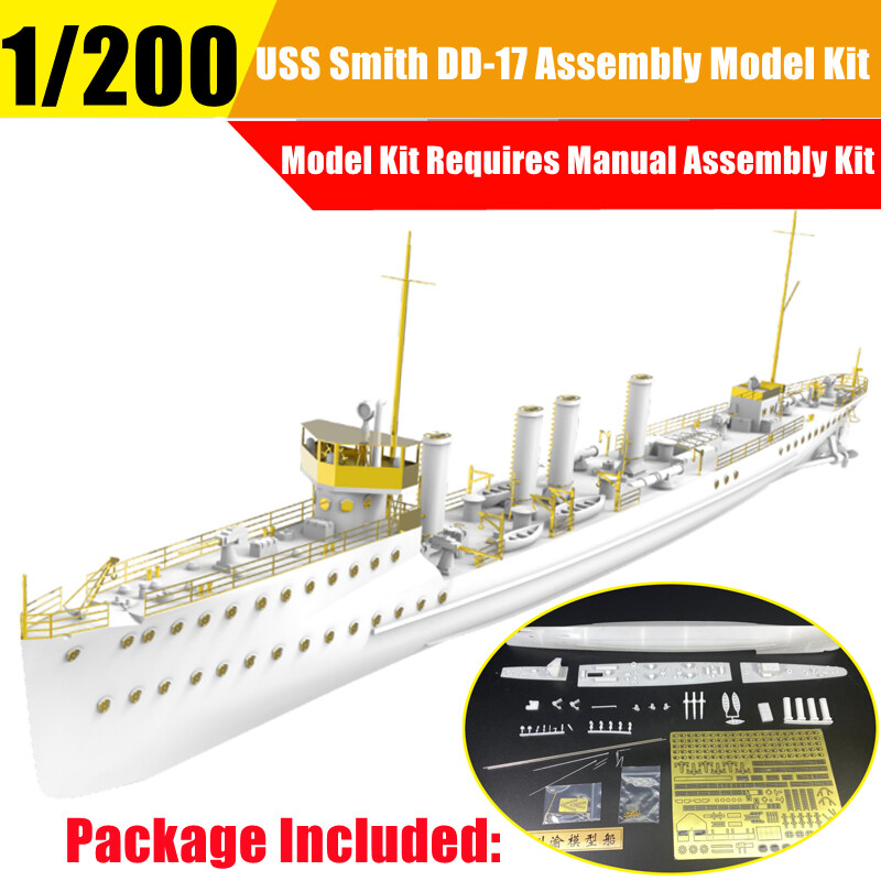 1/200 Scale USS Smith DD-17 Destroyer Assembly Model Kit w/Detail-up Upgrade Kit