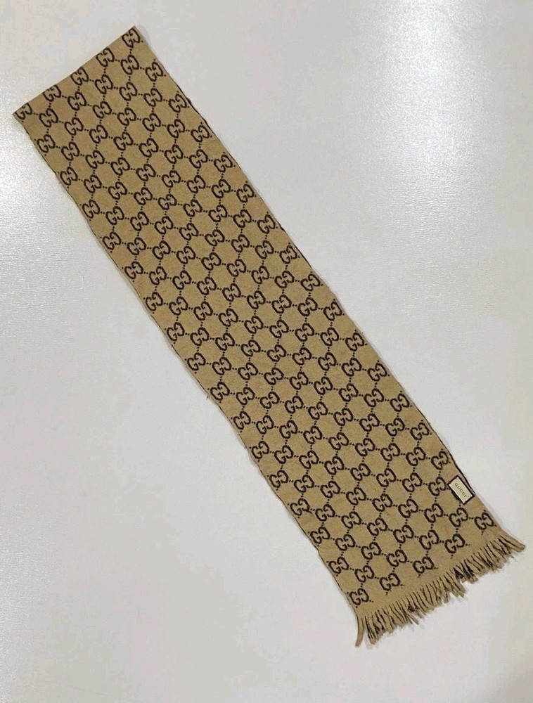 Gucci Double Sided Brown Unisex Printed Scarf