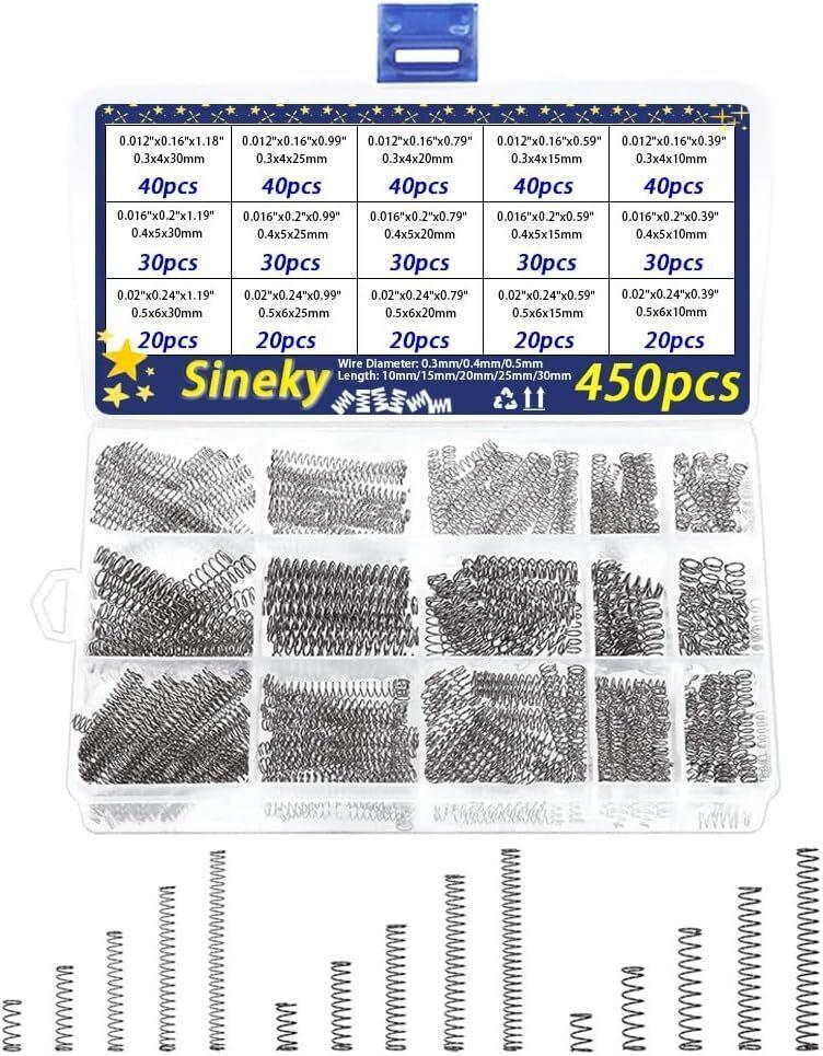 450pcs Compression Springs Assortment Kit for DIY Repair and Small Projects