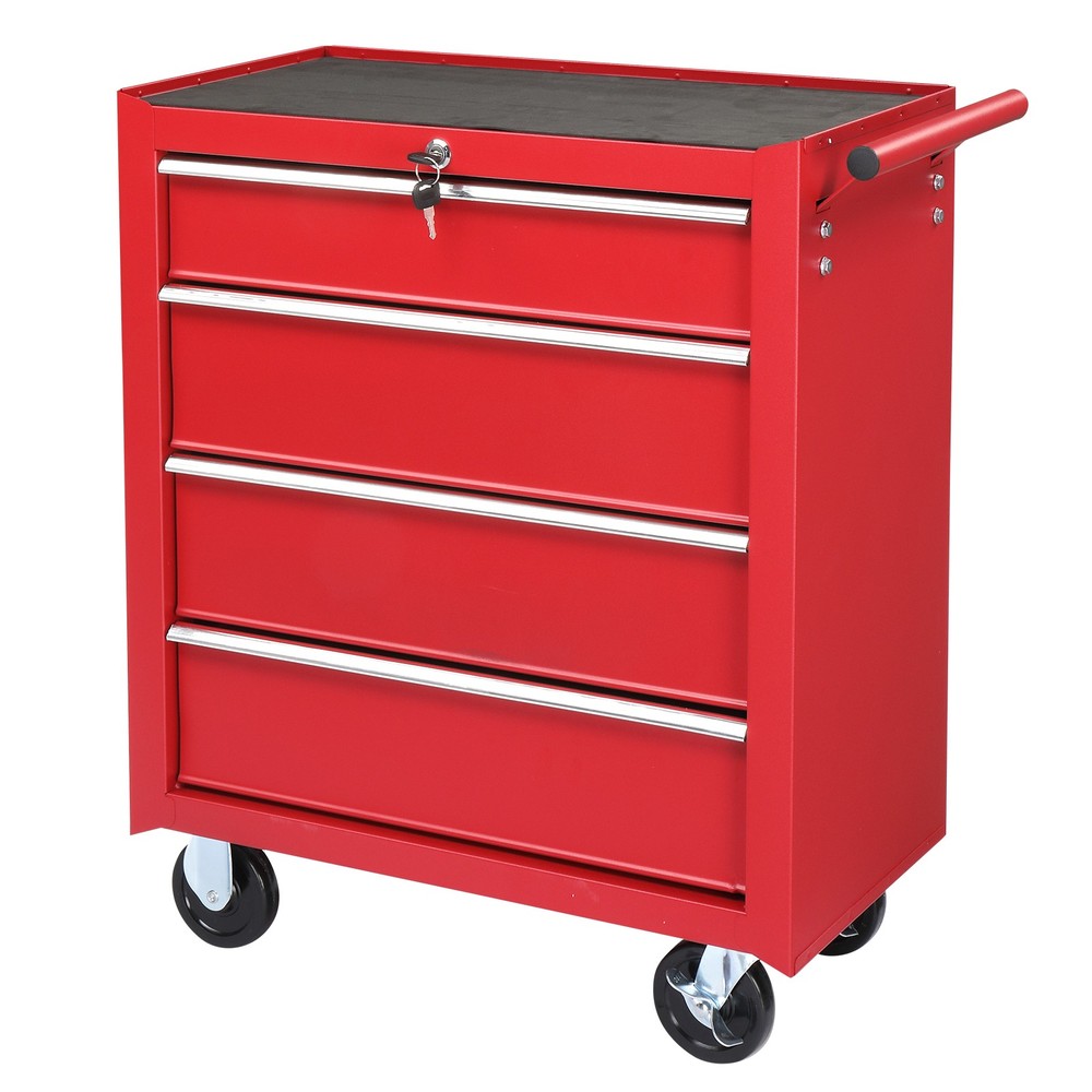 Red 4-Drawer Rolling Garage Workshop Tool Chest Organizer Cabinet