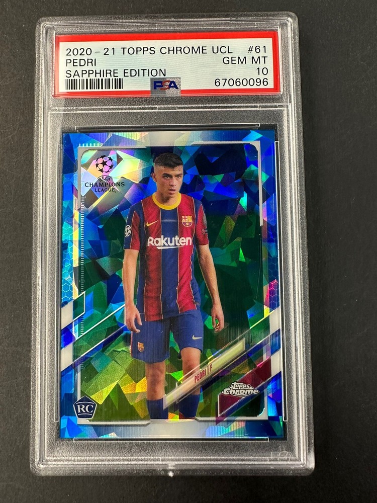 2020 Topps Chrome UCL Pedri Sapphire Edition #61 PSA 10