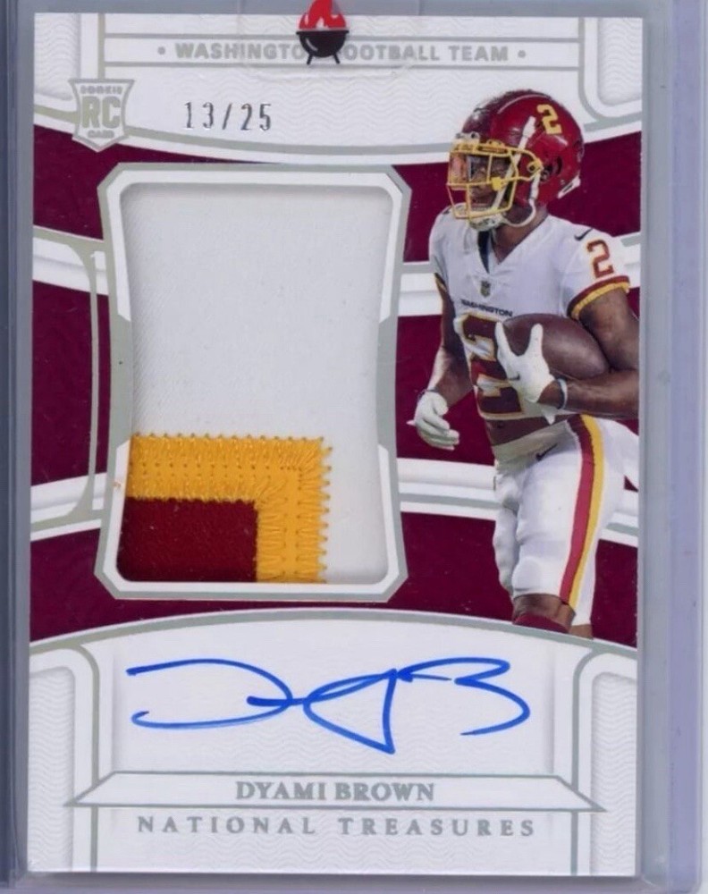2021 NATIONAL TREASURES /25 DYAMI BROWN TRUE RPA RC ROOKIE PATCH AUTO #178
