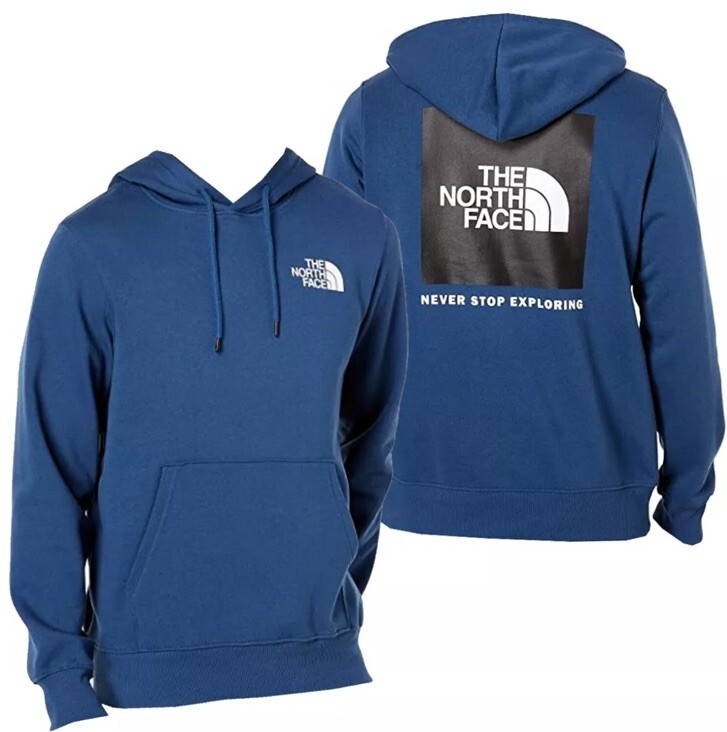 The North Face Mens Box NSE Pullover Hoodie sweater - Shady Blue / TNF Black XXL
