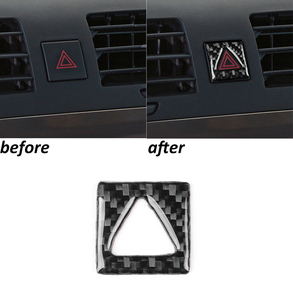 Real Carbon Fiber Emergency Light Button Cover Trim for Hummer H3 2006-2010