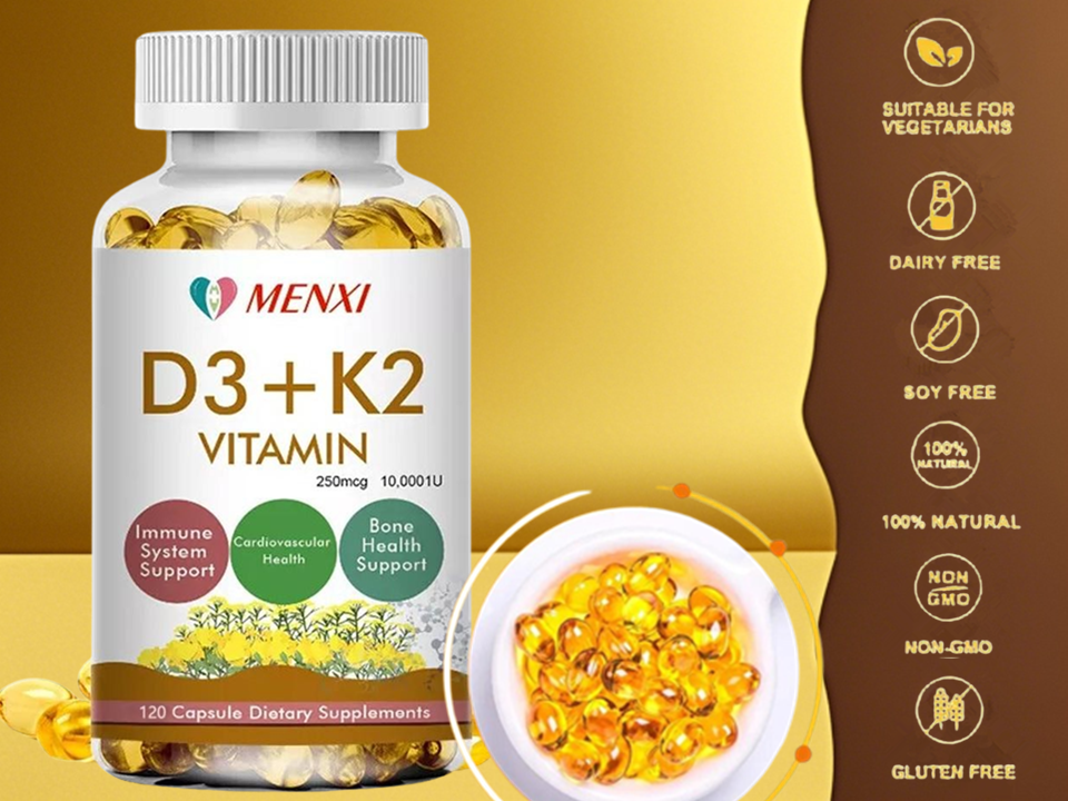 Vitamin D3 10000 IU + K2 MK7 250mcg Gold Caps Immune System, Blood, Bone Support