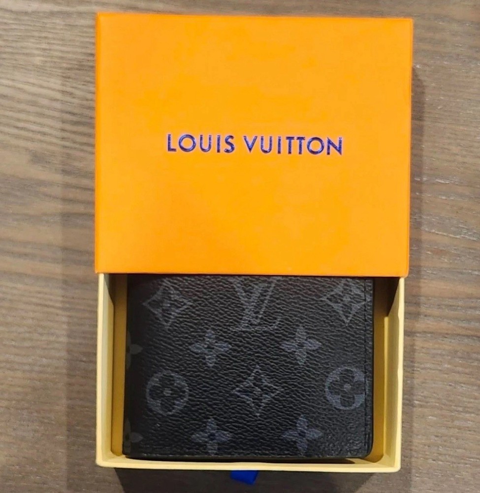 Louis Vuitton Monogram Eclipse Canvas Wallet Card Holder *USED*