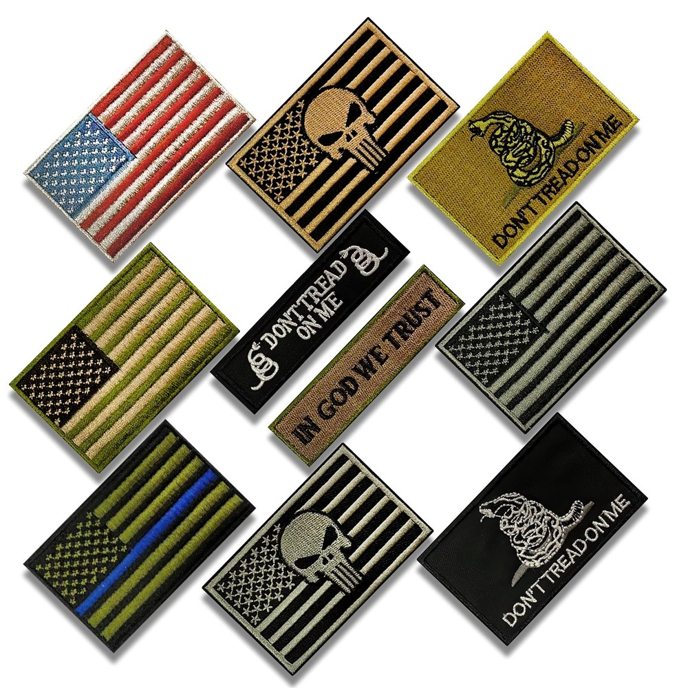 American Flag Patch 10 Bundle-Set Tactical Morale Military Patches of USA US f