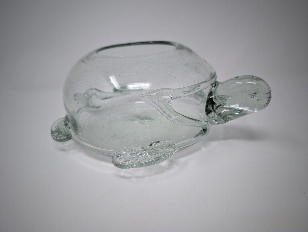 Hand-Blown Glass Turtle Bowl Terrarium for Fish or Plants  