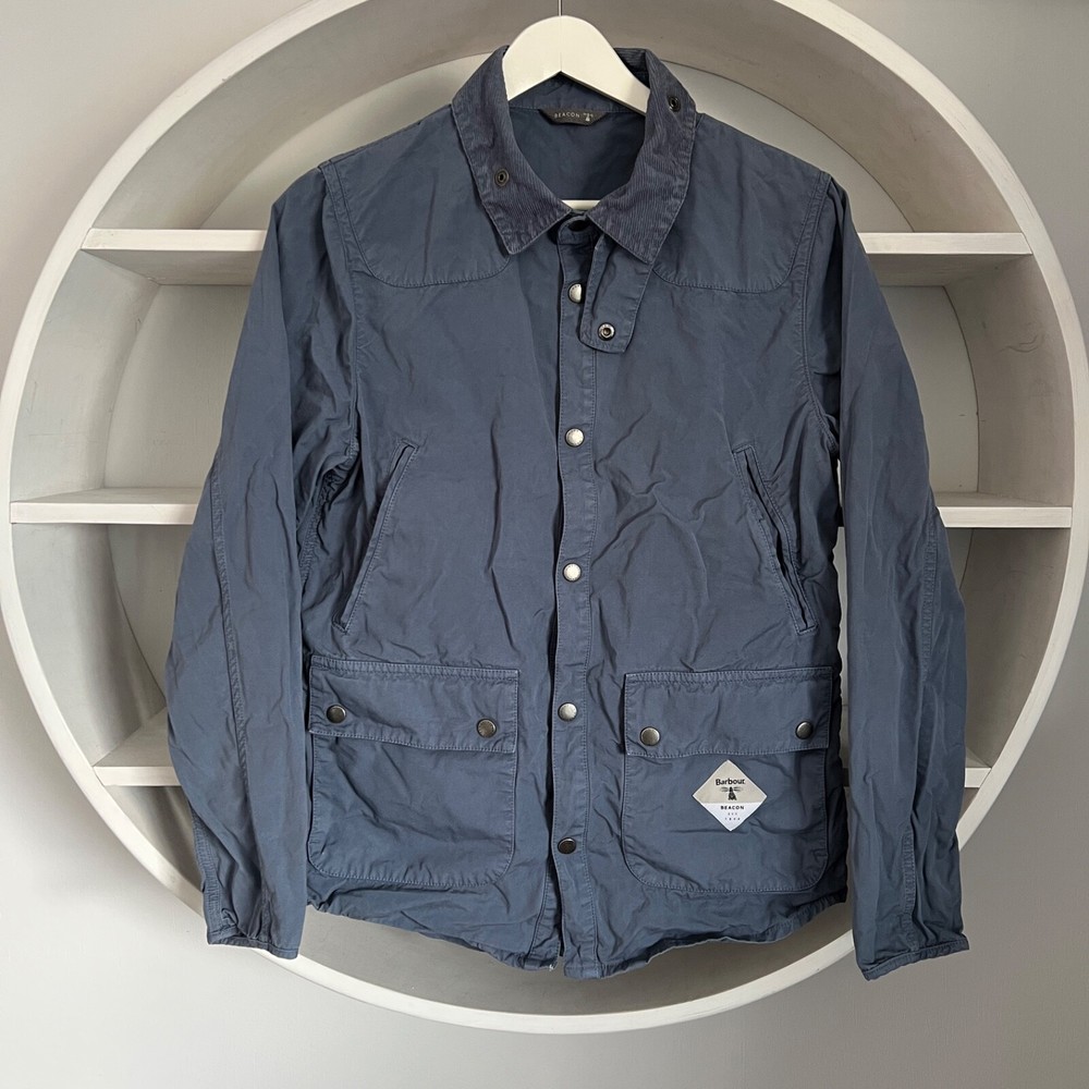 Men's BARBOUR BEACON REELIN Blue Cotton Casual Jacket Size S