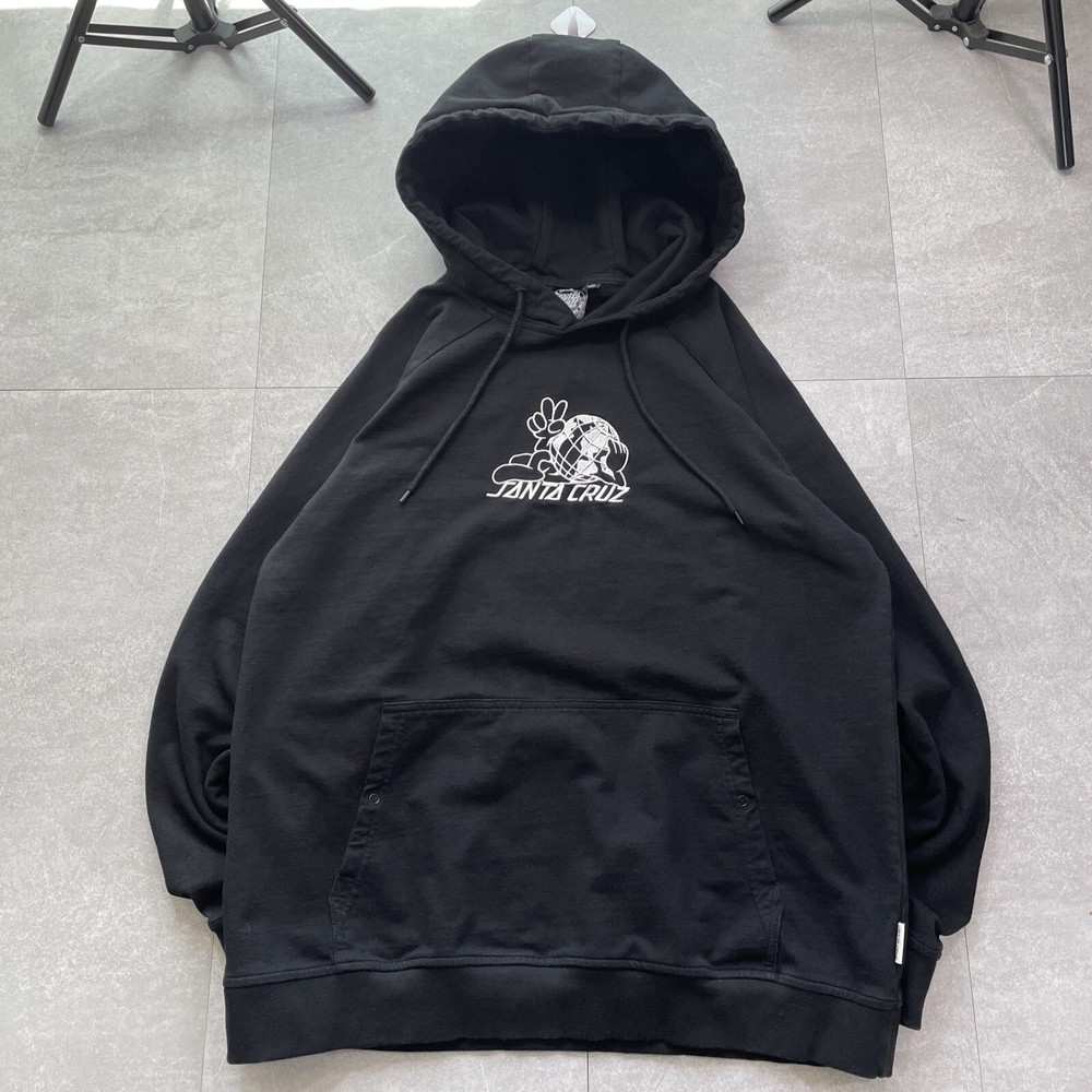 Santa Cruz Skateboards mens Medium black hoodie sweatshirt World peace y2k skate