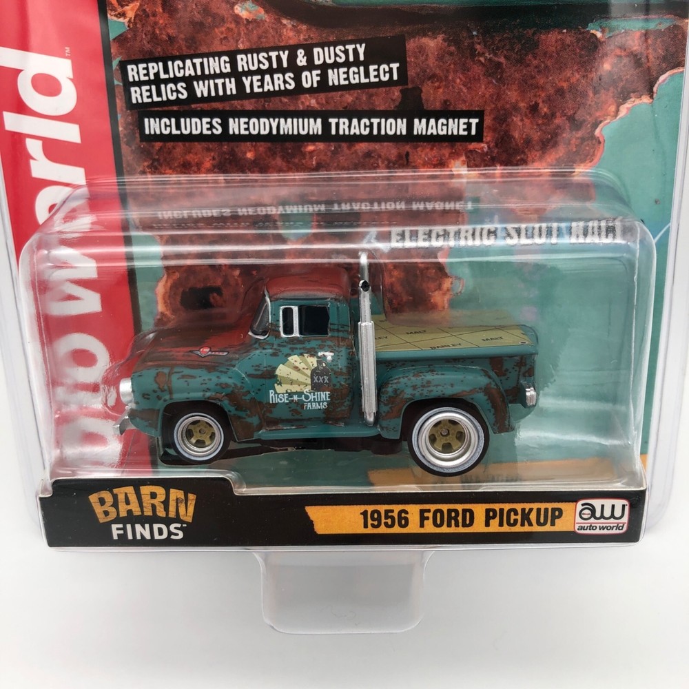 Auto World New HO Scale Barn Finds 1956 Ford Pickup Slot Car 4 Gear Rare