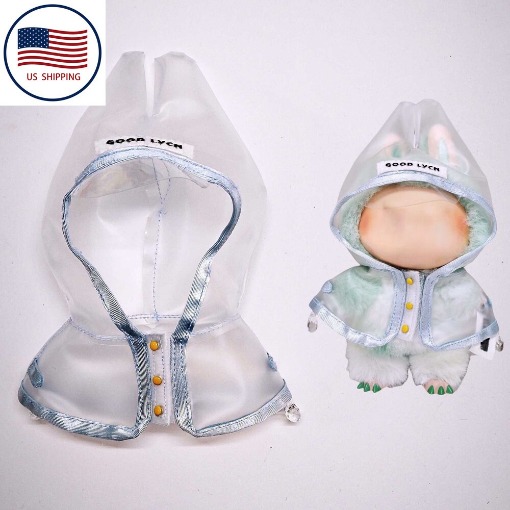 LABUBU Plush Monster DIY Clear Raincoat Doll Not Included