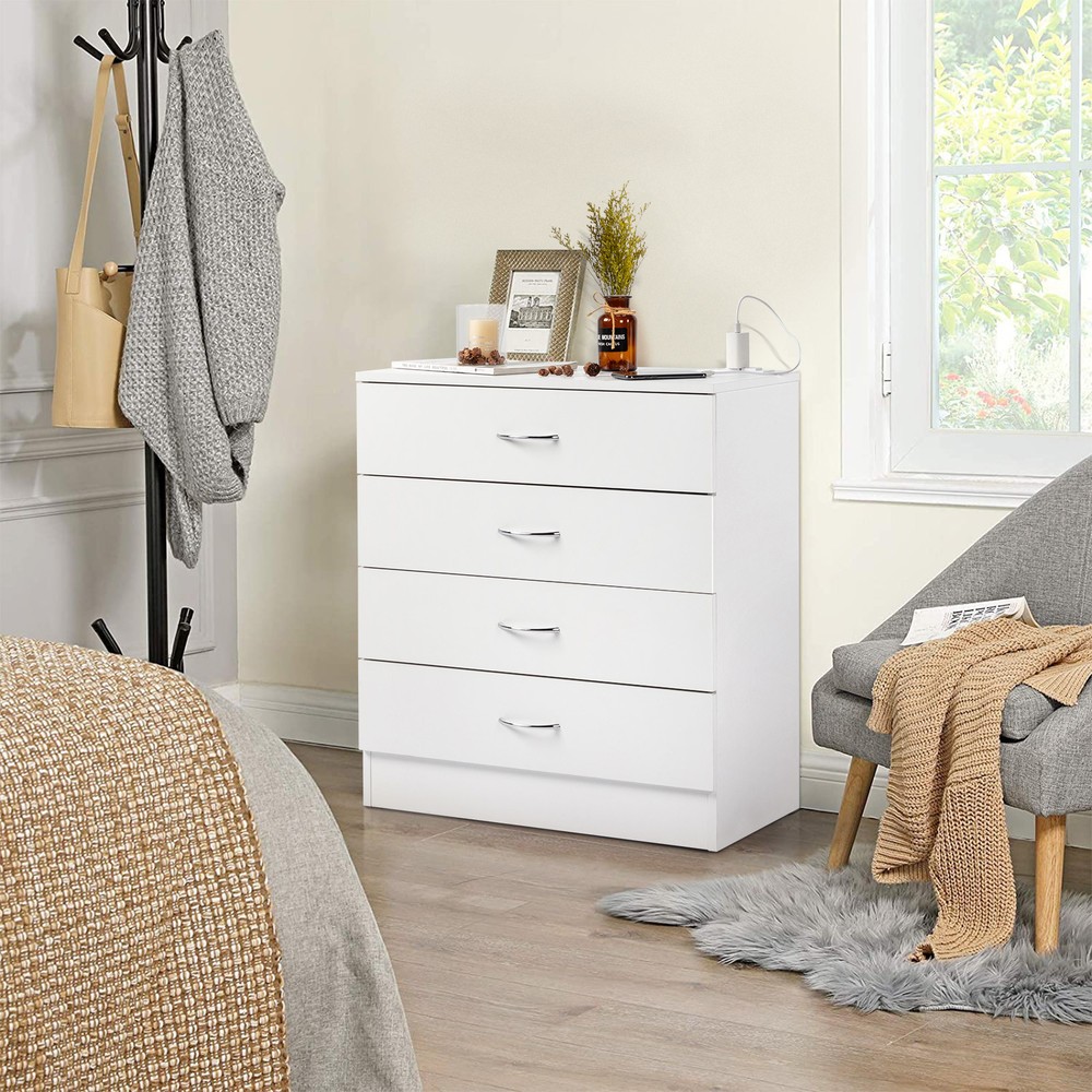 4-Drawer Dresser with Charging Station for Bedroom Storage