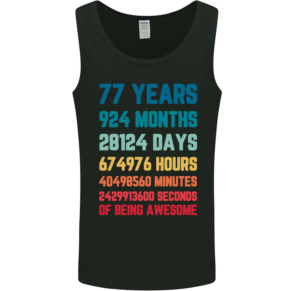 77th Birthday 77 Year Old Mens Vest Tank Top