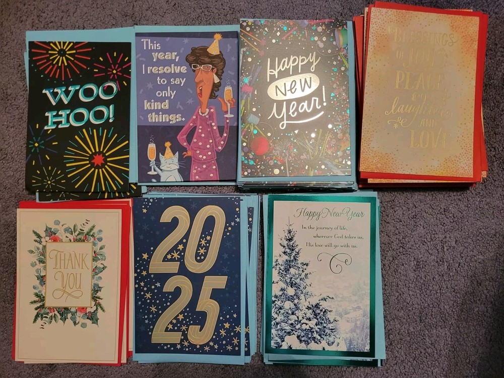 75 Mixed New Year Greeting Cards for Celebrations-image