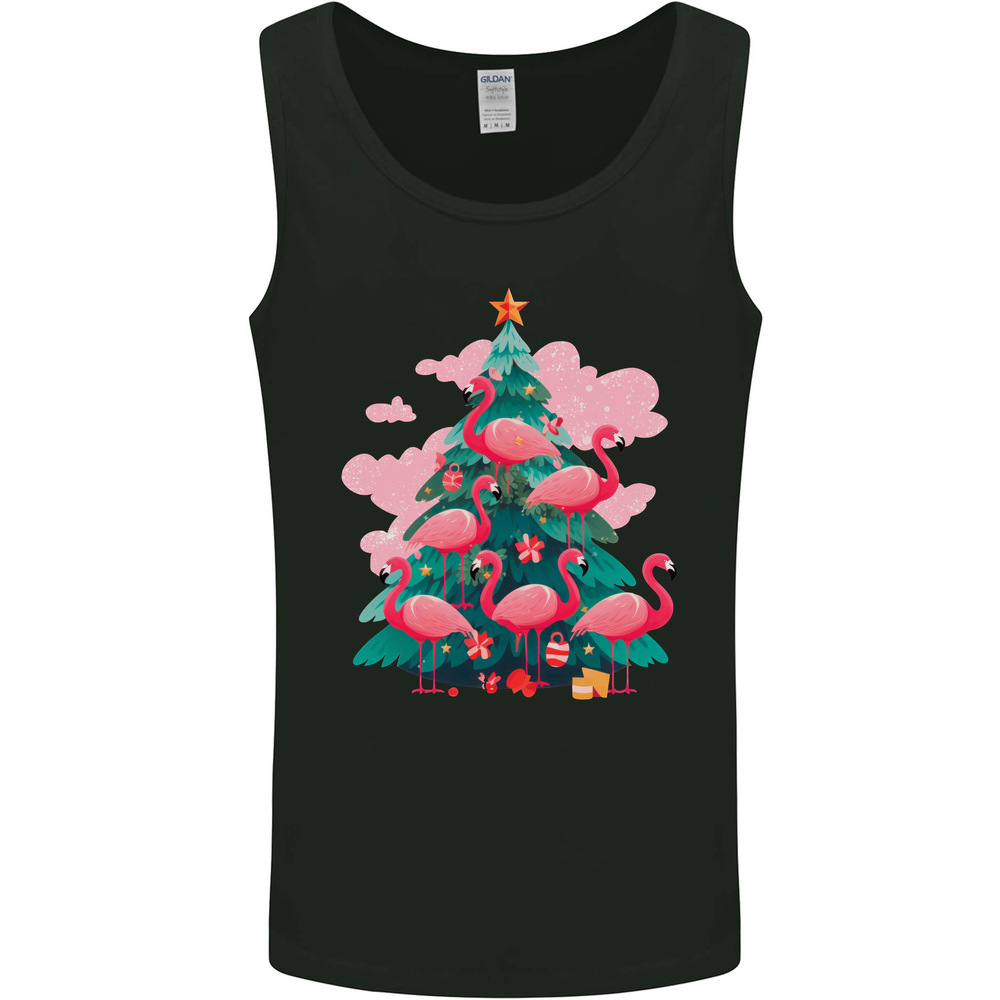 Flamingo Christmas Tree Xmas Mens Vest Tank Top