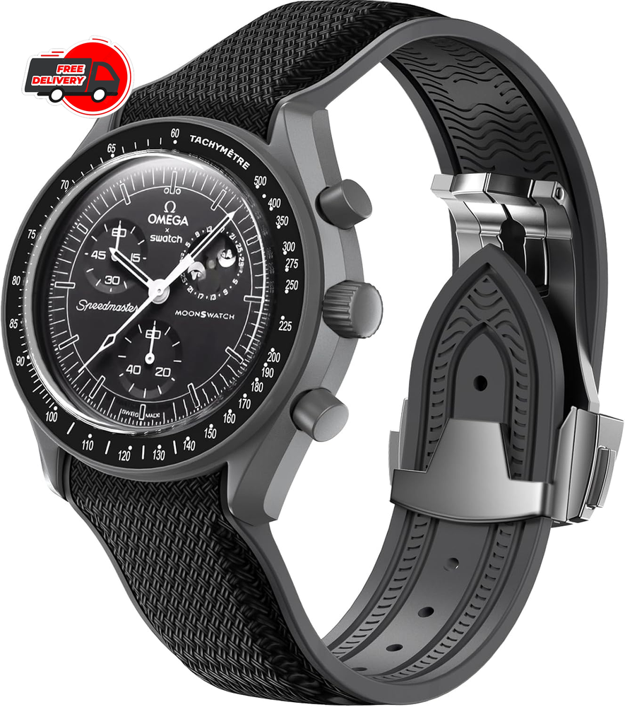 REBANDACE Strap for Omega x Swatch MoonSwatch Watch 20mmFolding Buckle Band C...
