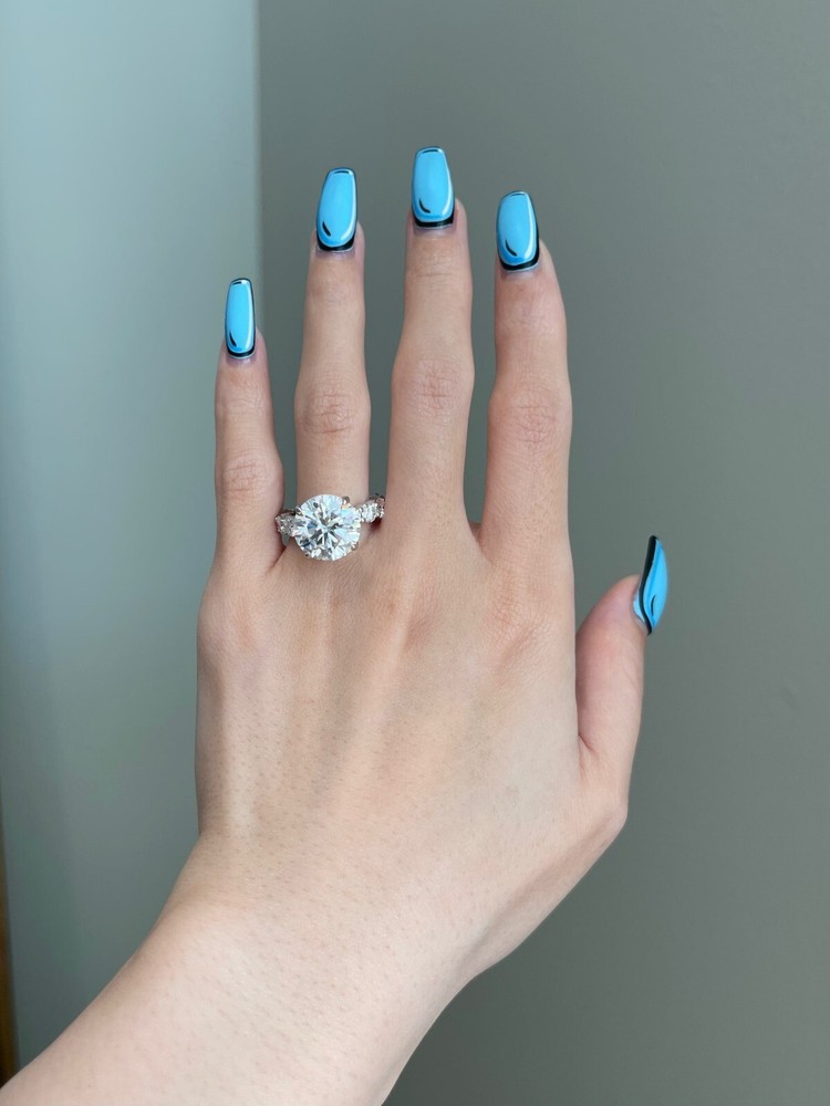 6CT Round Solitaire Moissanite Diamond 925 Sterling Silver Jewelry Gift for Women