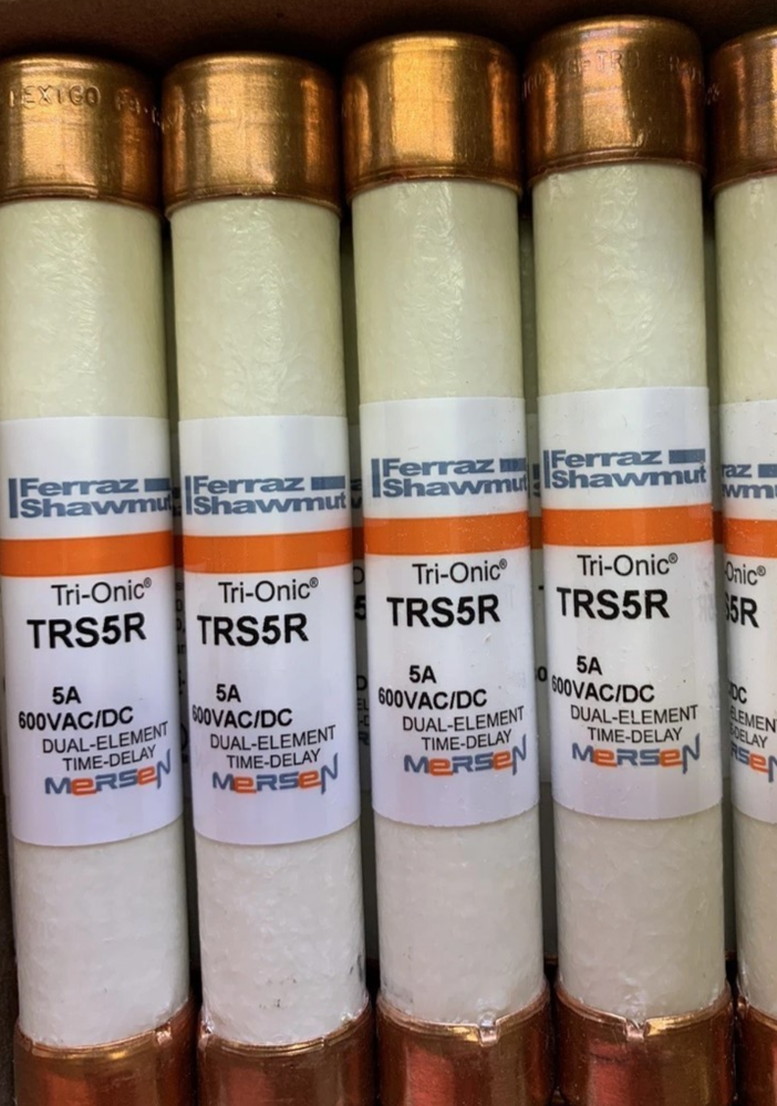 [BOX OF 9] Mersen TRS5R Tri-Onic Time Delay Fuses 5 Amp 600v Class RK5