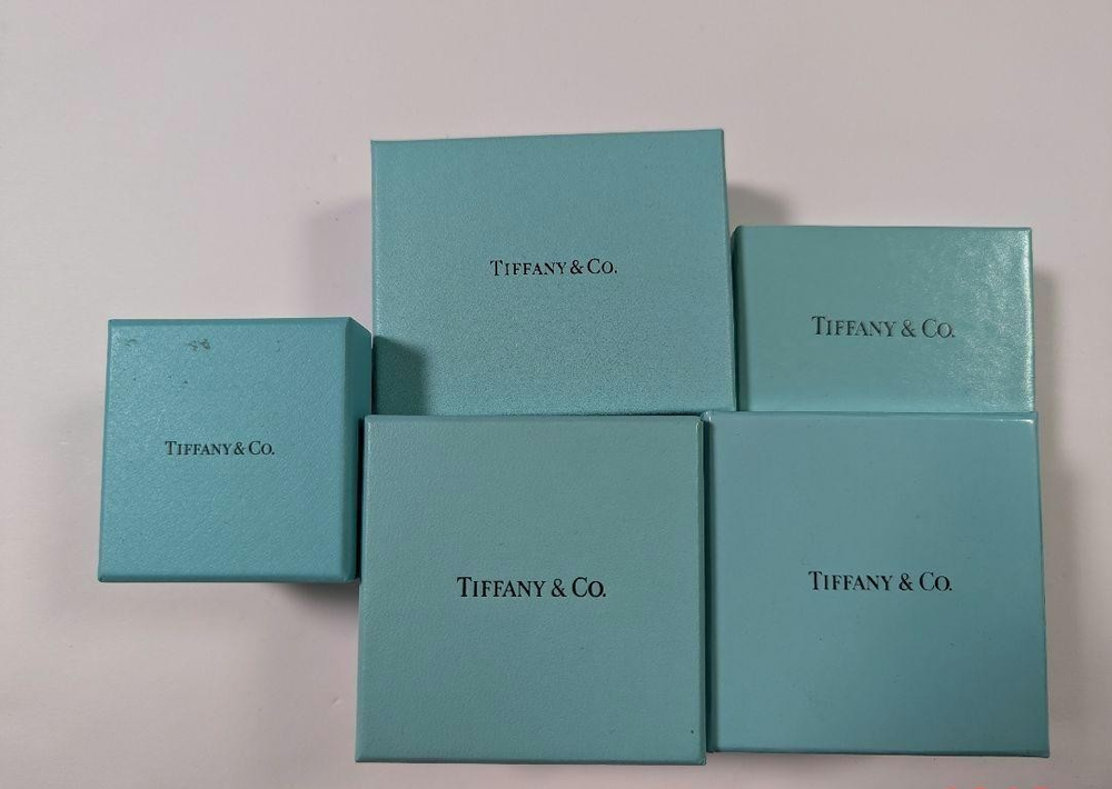 Tiffany & Co Blue Leather 5pc Jewelry Box Set Pre-Owned From Japan Fast Shipping