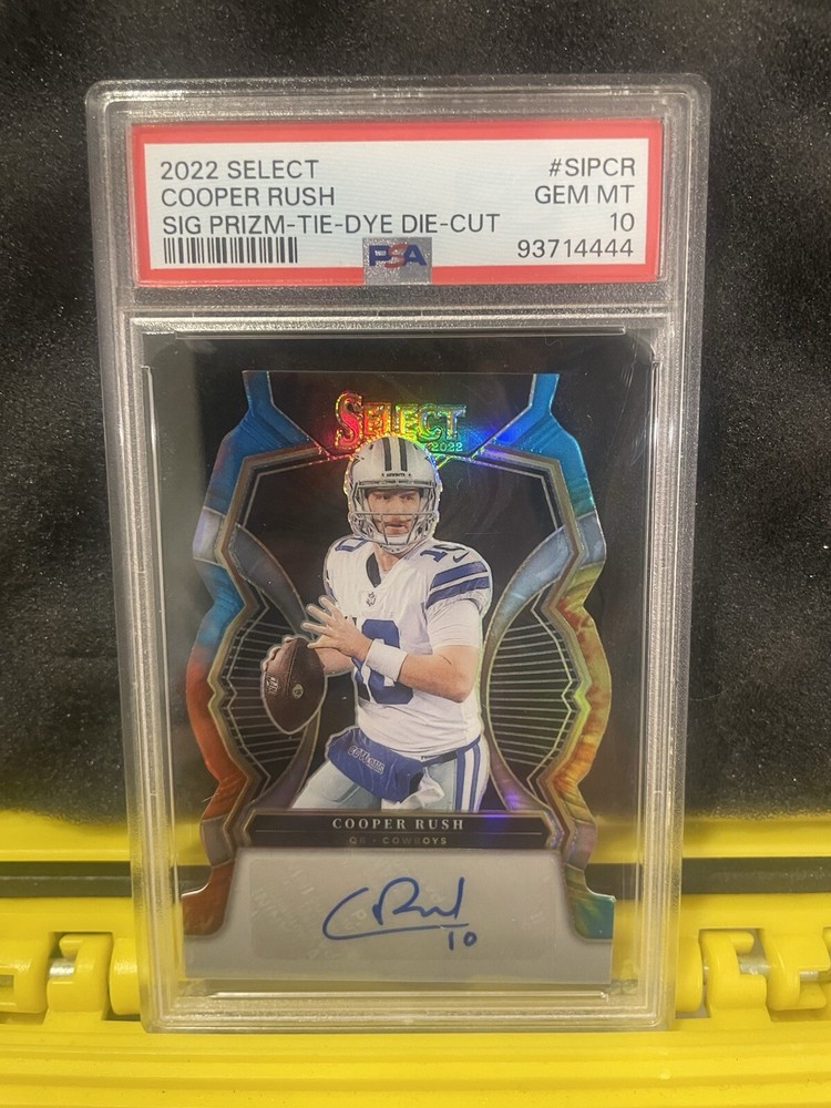 2022 Panini Select - Signatures Tie-Dye Prizm #SIP-CR Cooper Rush /25 (AU)