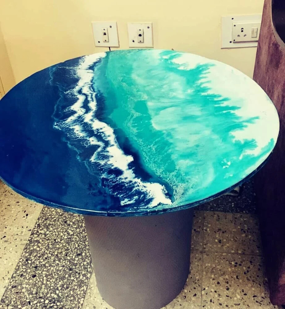 Ocean Epoxy Coffee Table Top, Epoxy Wooden Table Top, Christmas sale decor