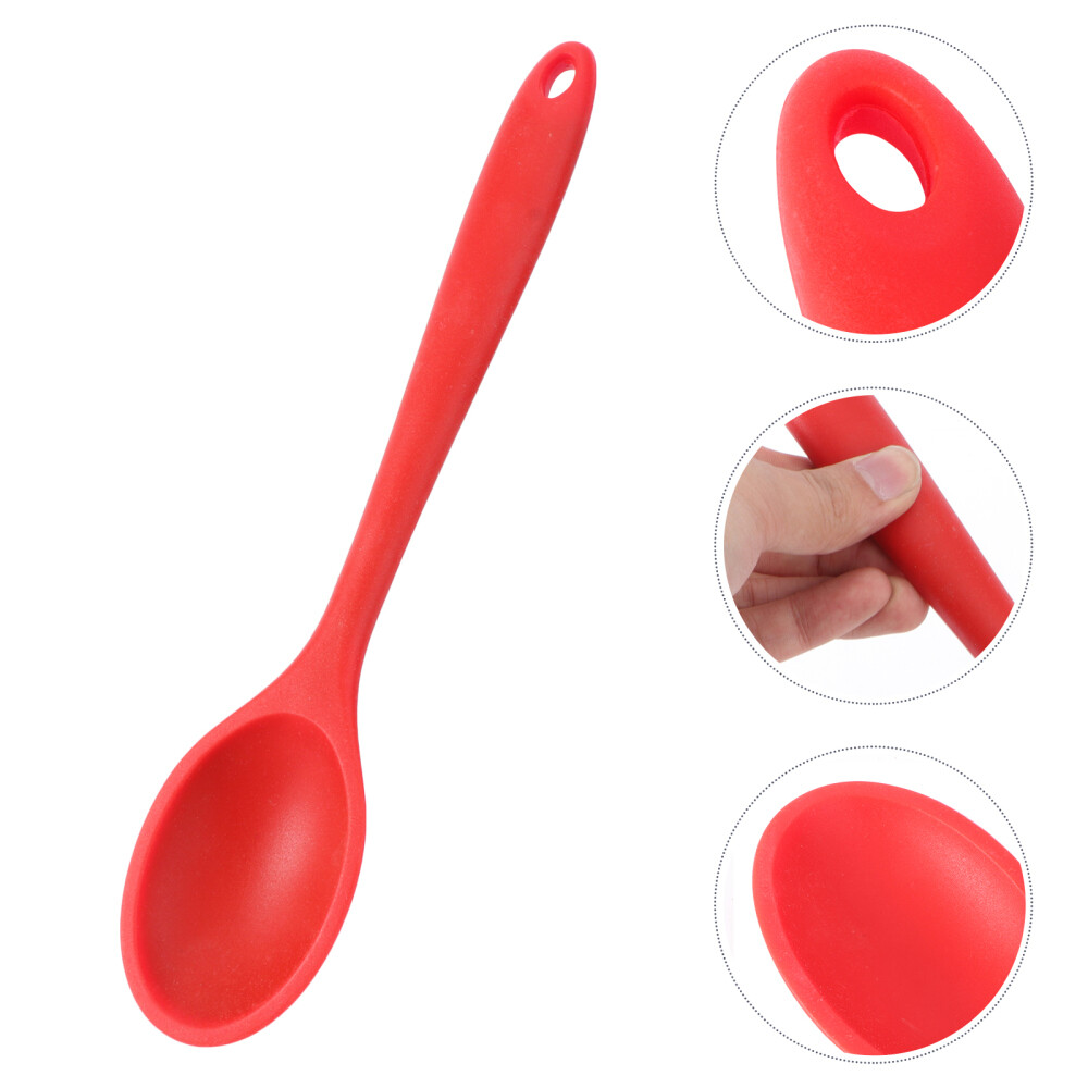 2 Pcs Dessert Spoons Silicone Serving Spoon Silicon Cooking Spoon